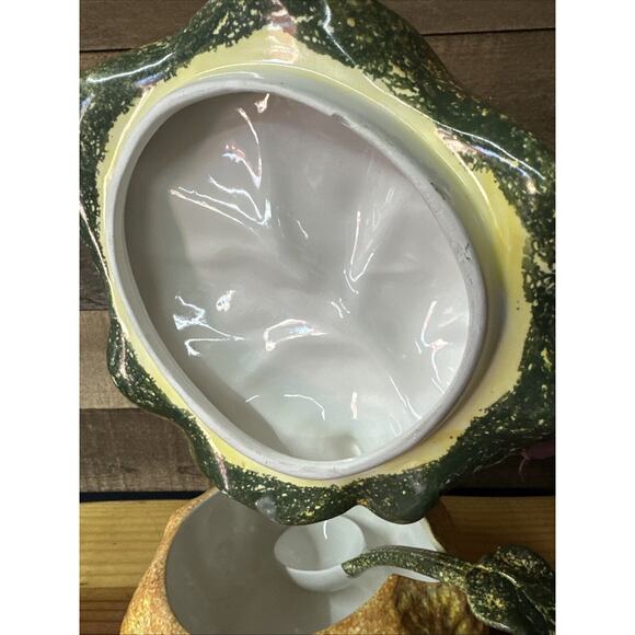 Linens 'n Things 3pc Squash Soup Tureen Ladle & Lid Halloween Xmas Thanksgiving - Picture 6 of 9